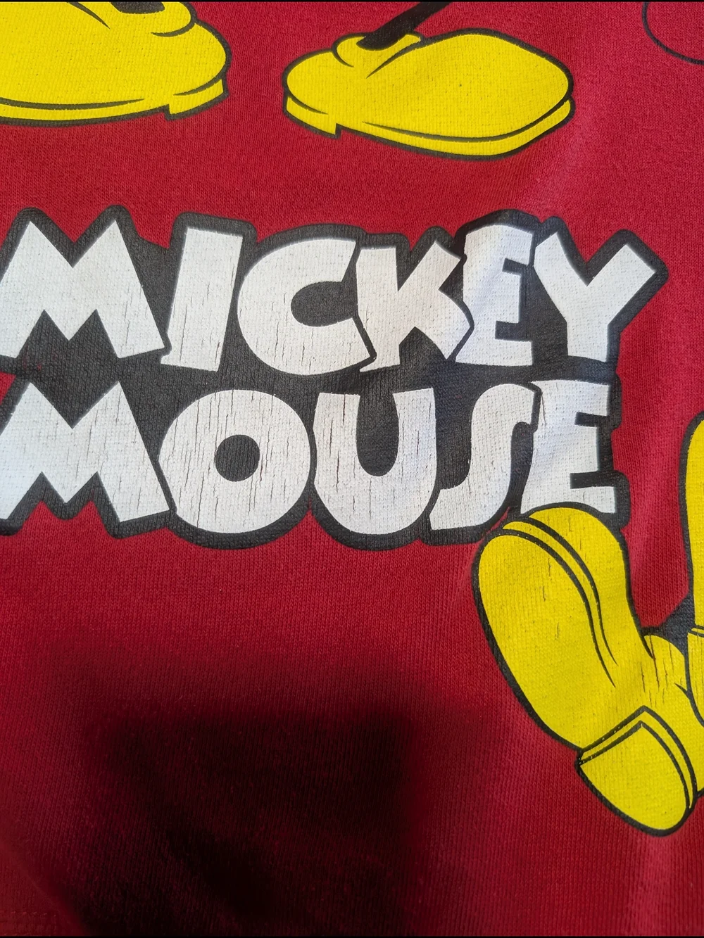 Disney Mickey Mouse Red Graphic Print Pullover Hoodie Teens/Kids Size Large